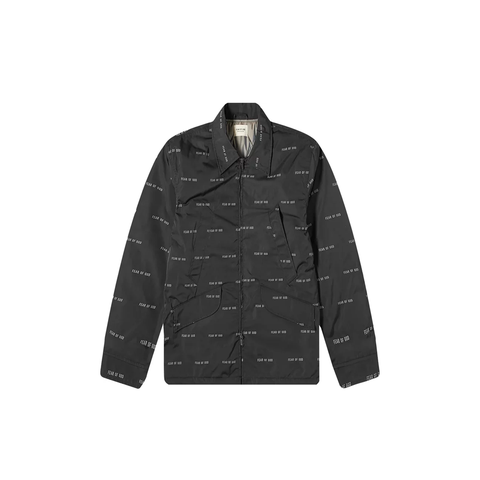 FEAR OF GOD ALL OVER PRINT NYLON FIELD JACKET BLACK SIXTH COLLECTION