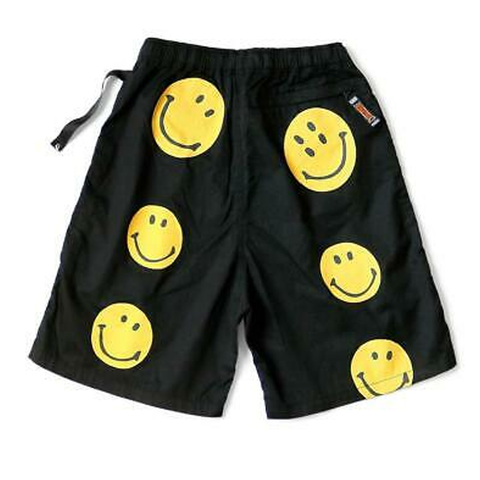 KAPITAL SMILEY SHORTS RAIN SMILE BLACK