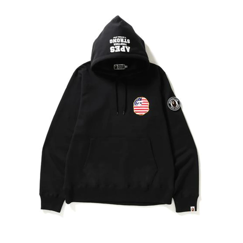 BAPE PATCH PULLOVER HOODIE BLACK