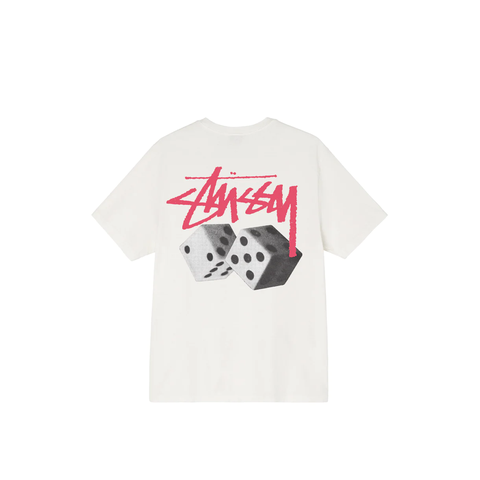 STUSSY ROLL THE DICE DYED TEE WHITE