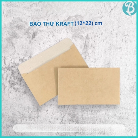 Bao thư giấy Kraft, phong bì giấy xi măng, bao lì xì, 100gsm dầy, cứng, tập 10c - Blueangel
