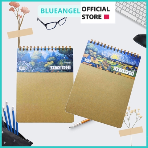 Sổ vẽ không kị tẩy - Sổ vẽ phác thảo giấy trơn Sketch Book BLUEANGEL A4+ 60 trang 180GSM