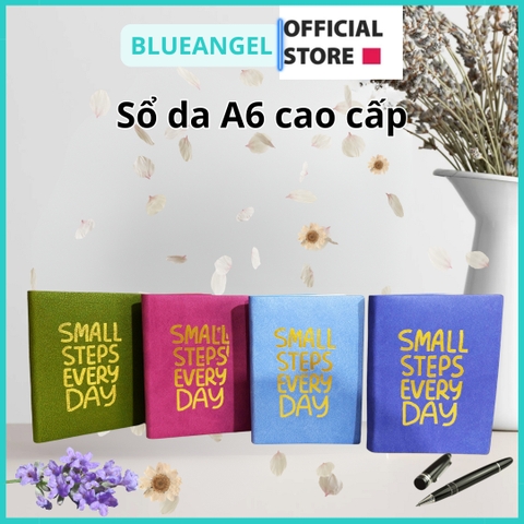 Sổ Tay Bìa Da A6 Cao Cấp Blueangel - 176 Trang 100gsm - Sổ Da Ghi Chép Chấm Dot Chống Nước