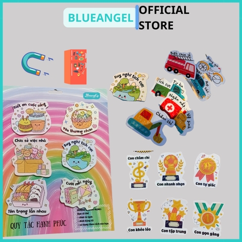 Nam Châm Tủ Lạnh, Set 6 Tấm Magnet Handmade Hít Tủ Lạnh Làm Quà Tặng - Blueangel