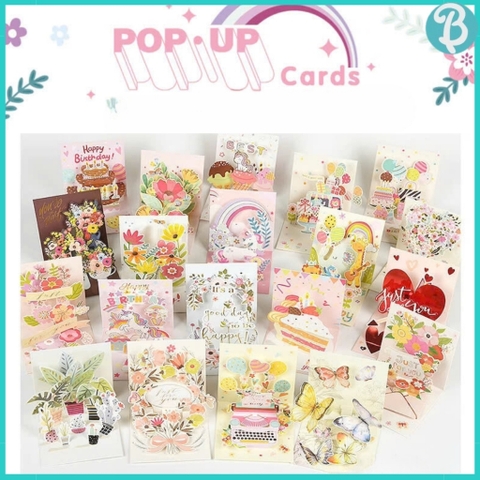 Thiệp quà tặng 3D kèm phong bì, thiệp chúc mừng handmade - Blueangel