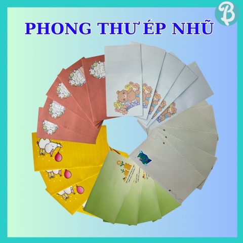 Phong Thư Ép Nhũ 17 x 9 cm Blueangel (5Cái /Xấp) - Đa Dạng Mẫu LET-2407