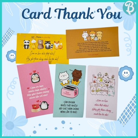 (Có sẵn)Card cảm ơn, Card thank you- Thiệp cảm ơn kích thước 4,5x7,7cm trang trí hộp quà,hộp quần áo