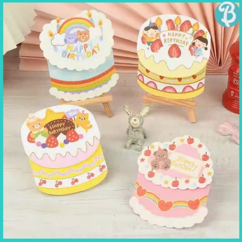 Thiệp chúc mừng sinh nhật 3D hoạt hình dễ thương sáng tạo dành cho người thân, bạn bè