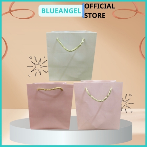 Túi Giấy Đựng Quà Blueangel, Túi Quà Tặng Có Quai Dây Vải Chắc Chắn TIS, KT 15*13.5*10cm