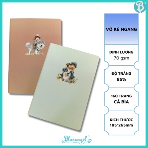 Vở kẻ ngang 160 trang NB8-2022 (04 mẫu bìa)- Blueangel