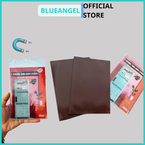 Set 2 Khung Ảnh Nam Châm Có Decal Keo Dán Kích Thước 10*15cm, Đồ Dùng Học Tập Văn Phòng Phẩm - Blueangel