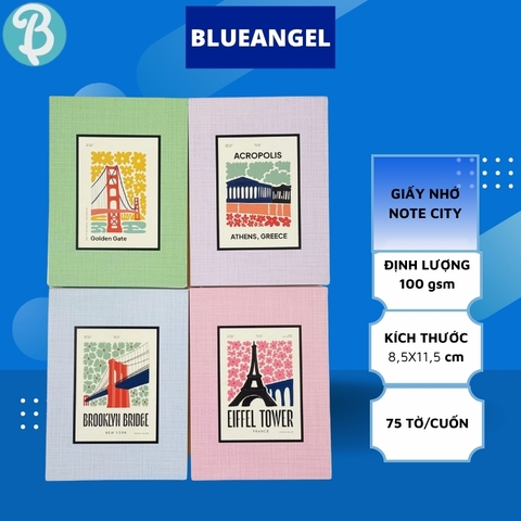 Giấy note ghi chú Blueangel - 75 tờ giấy nhớ Note city Chưa có đánh giá Đã bán 0