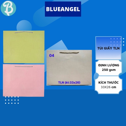 Túi Giấy Đựng Quà Blueangel, Túi Quà Tặng Có Quai Dây Vải Chắc Chắn KT 33X26X12.5cm