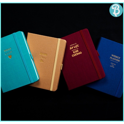 Sổ tay A5 bìa vải cao cấp VAI-KN kế hoạch tuần Weekly planner - Blueangel