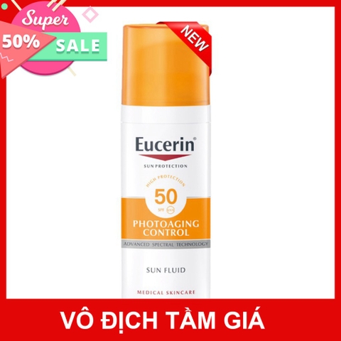 Kem chống nắng chống lão hóa Eucerin bảo vệ da trước tác hại tia UV Eucerin Sun Fluid Photoaging Control SP