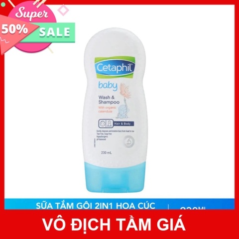 Sữa tắm gội cho bé tinh chất hoa cúc Baby Wash And Shampoo With Organic Celendula Hair & Body 230ml