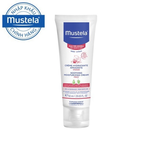 Mustela Kem Dưỡng Cho Da Rất Nhạy Cảm Dành Cho Bé Soothing Moisturizing Cream 40ml