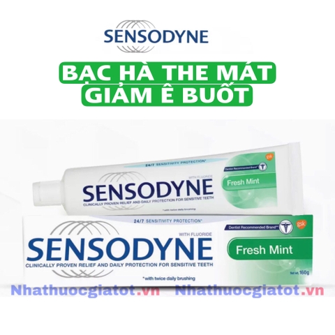 Hàng Chính Hãng - Kem Đánh Răng SENSODYNE FRESH MINT Bạc Hà The Mát