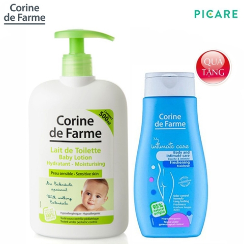 [Mua 1 Tặng 1]Corine De Farme Kem Dưỡng Da Cho Bé Baby Lotion 500ml Tặng Sữa Tắm Cơ Thể Và Vệ Sinh Phụ Khoa