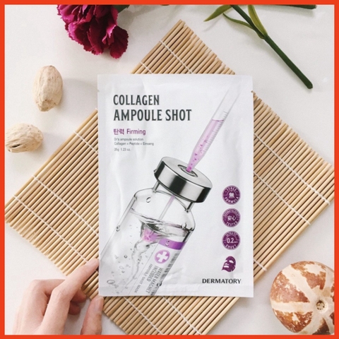 Combo 10 Mặt Nạ Giấy Bổ Sung Collagen Cho Da Dermatory Ampoule Shot Mask Collagen-Shot 35g
