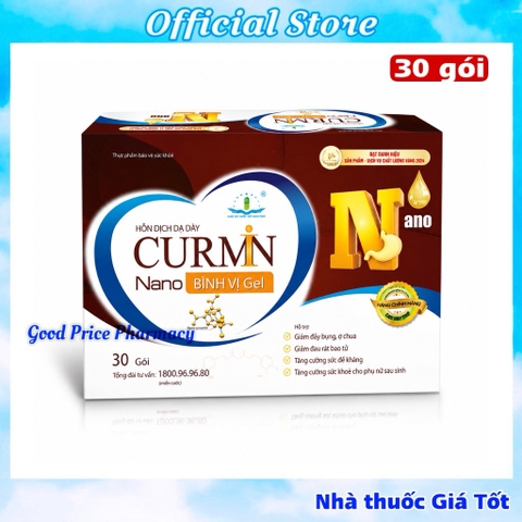 HỖN DỊCH DẠ DÀY CURMIN NANO BÌNH VỊ GEL TÂM DƯỢC HỘP 30 GÓI