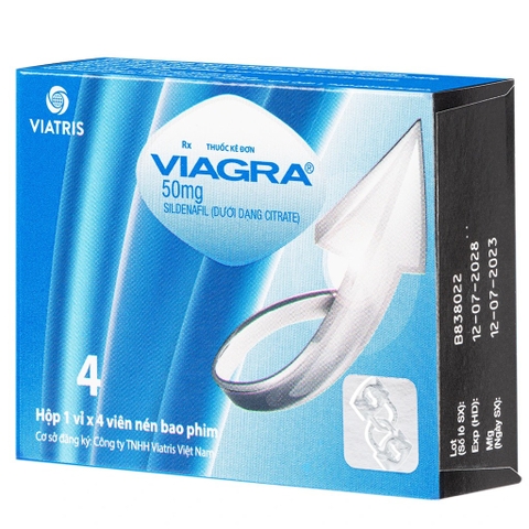 VIAGRA 50MG (HỘP 4 VIÊN) ĐIỀU TRỊ RỐI LOẠN CƯƠNG DƯƠNG