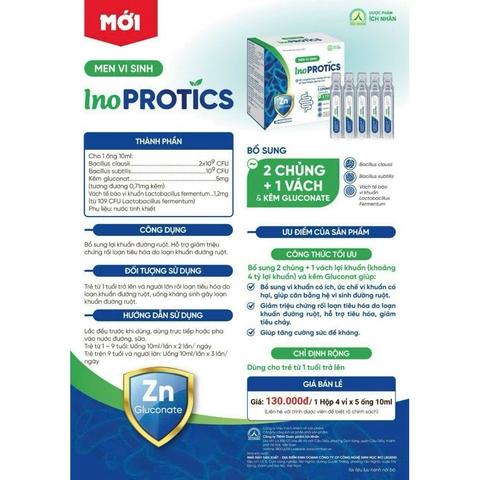 Men Vi Sinh INO PROTICS Bổ Sung Lợi Khuẩn Đường Ruột Giảm Rối Loạn Tiêu Hoá