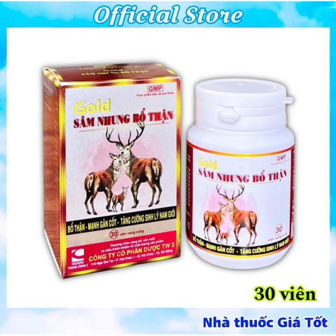Sâm Nhung Bổ Thận TW3 Gold Giúp Bổ Thận Tráng Dương, Tăng Cường Sinh Lý Nam - Hộp 30 Viên
