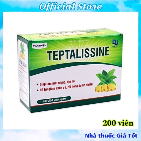 NGUYÊN HỘP 200 VIÊN KẸO NGẬM HO TEPTALISSINE (100 TÚI X 2 VIÊN)