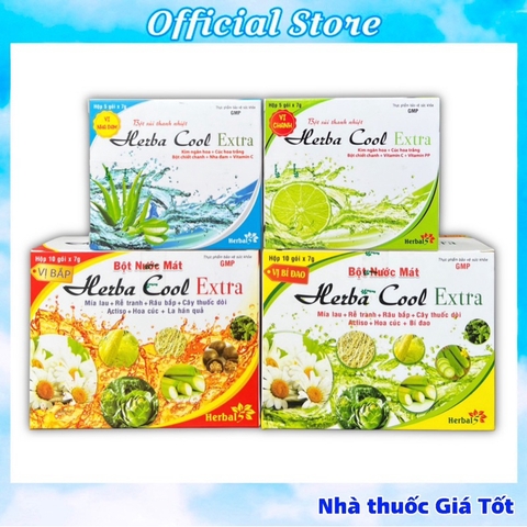 Bột Nước Mát HERBA COOL EXTRA Hỗ Trợ Thanh Nhiệt, Giải Độc, Lợi Tiểu Hộp 10 Gói