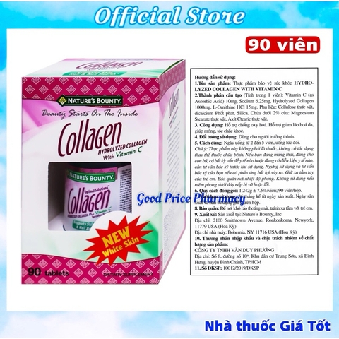 Viên Uống Collagen Nature's Bounty Hỗ Trợ Làm Đẹp Da - Hộp 90 Viên