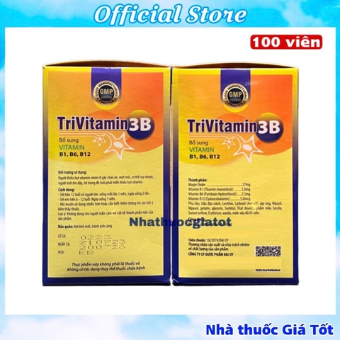 VITAMIN 3B VIÊN NANG MỀM _ Trivitamin 3B Đại Uy Bổ Sung Vitamin Nhóm B Cho Cơ Thể