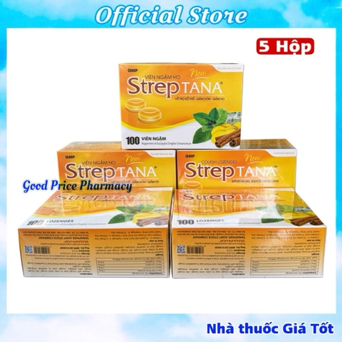 COMBO 5 HỘP VIÊN NGẬM HO STREPTANA VỊ GỪNG