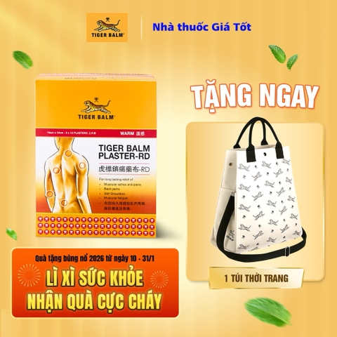 Nguyên Hộp 12 Túi Dán Lớn Tiger Balm Plaster 10x14CM