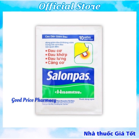 TÚI 10 MIẾNG SALONPAS HỖ TRỢ GIẢM ĐAU
