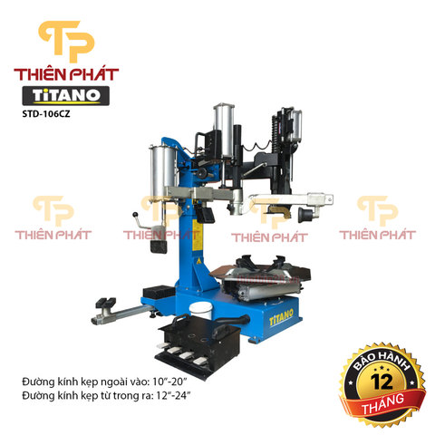 Máy tháo lốp lưu động Italy Titano STD-106CZ - Mâm 10-20 inch, Lắp trên thân xe, Hoạt động bằng khí nén