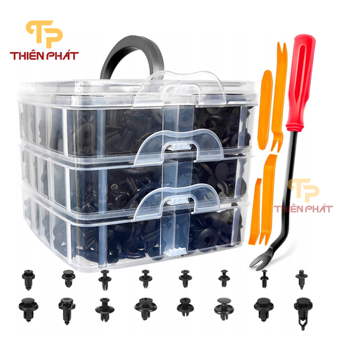 Bộ đinh tán, chốt vít nở nhựa ô tô đa năng 630 chi tiết Thiên Phát TP205