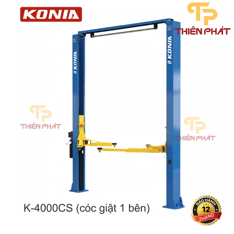 Cầu nâng 2 trụ Konia K4000CS, 4 tấn, giằng trên, cóc giật 1 bên