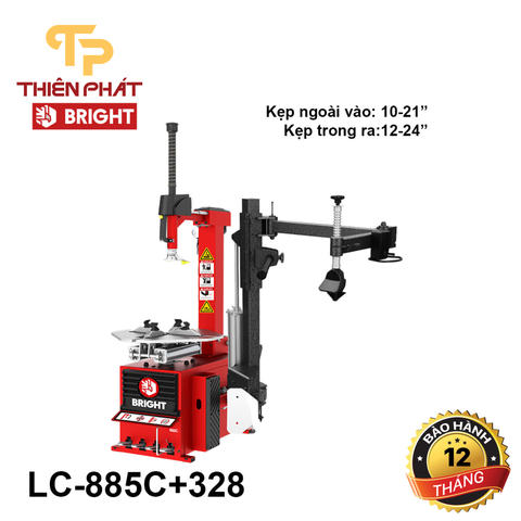 Máy Ra Vào Lốp Ô Tô Cần Gật Gù Kèm Bộ Hỗ Trợ Ép Lốp Bright LC-885C+328 Công Nghệ Italia