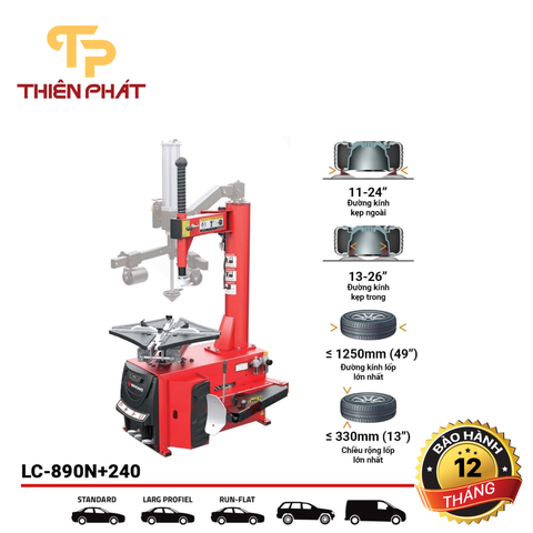 Máy ra vào lốp xe ô tô, kèm bộ hỗ trợ tiêu chuẩn Italy Bright LC-890N+240