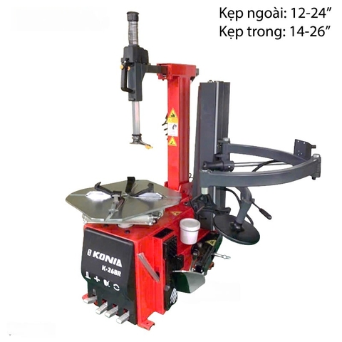 Máy Ra Vào Lốp Cần Gật Gù, Kèm Tay Càng Konia K-26BR – 12-24 Inch