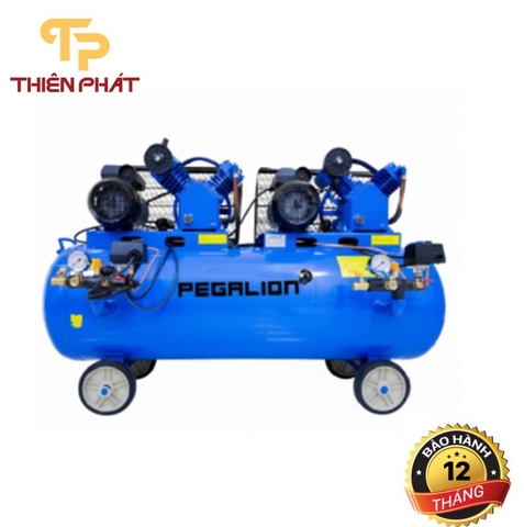 MÁY NÉN KHÍ DÂY ĐAI PEGALION 2 ĐẦU NÉN, 2 MOTO TM-V-0.25/12.5x2-230L