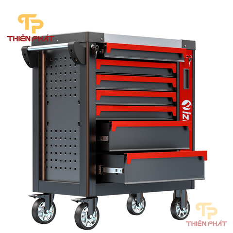 Tủ đồ nghề 7 ngăn tải nặng tích hợp tủ phụ cho gara sửa chữa oto, xưởng cơ khí Thiên Phát TP1703