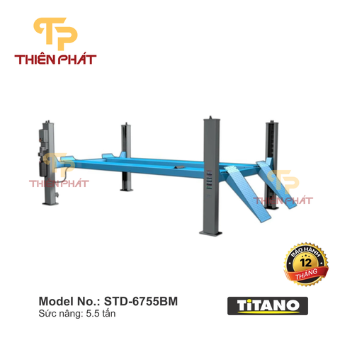 Cầu nâng ô tô 4 trụ 5.5 tấn  Titano  STD-6755BM