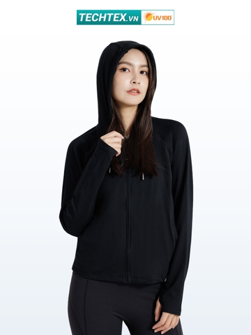 Áo khoác chống nắng nữ UV100 AA24086 cotton lụa thoáng mát