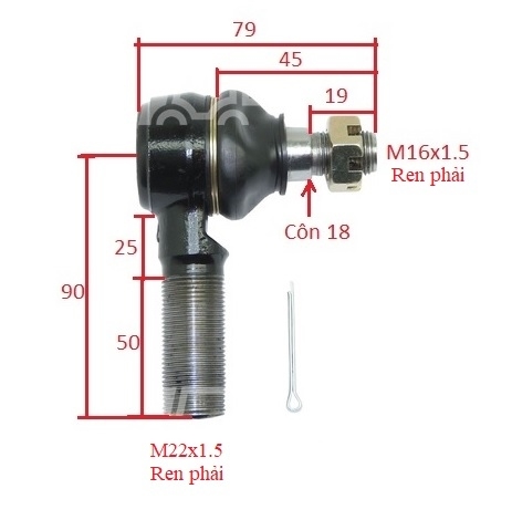 ROTUYN PHẢI (M22x18 RH) 24234-32331