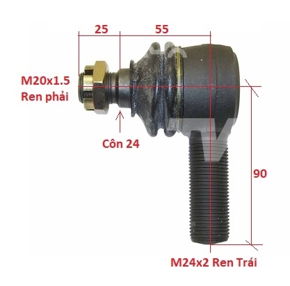 ROTUYN LÁI (Ren trái M24x24, phần tay lái giữa)  224W4-32341