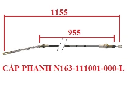 CÁP PHANH TRÁI (L1155/955; D-J) N163-111001-000-L