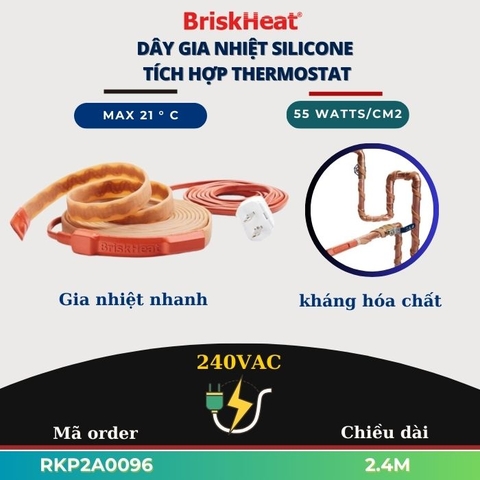 Dây Gia Nhiệt Tích Hợp Điều Khiển Thermostat (RKP) RKP2A0096 2.4M