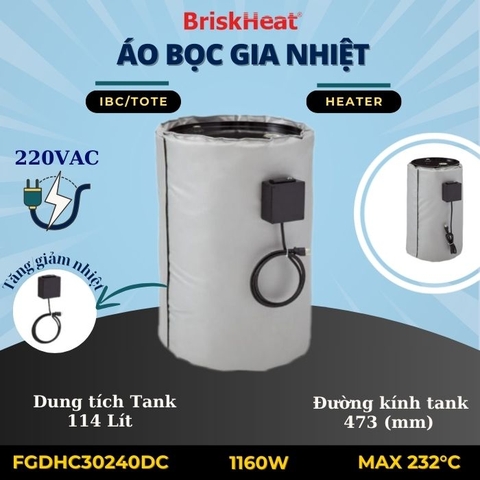Áo bọc gia nhiệt với dây dẫn Furrule cho thùng kim loại FGDHC30240DC